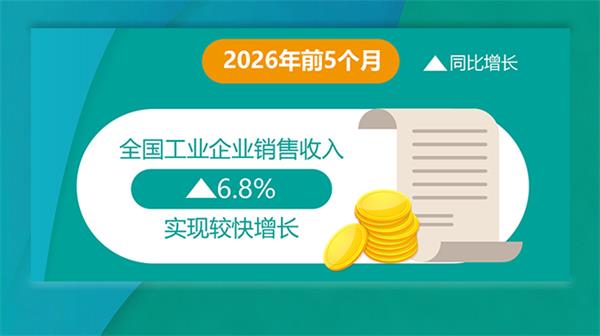 图表：发票数据显示前5个月工业企业销售收入增长较快